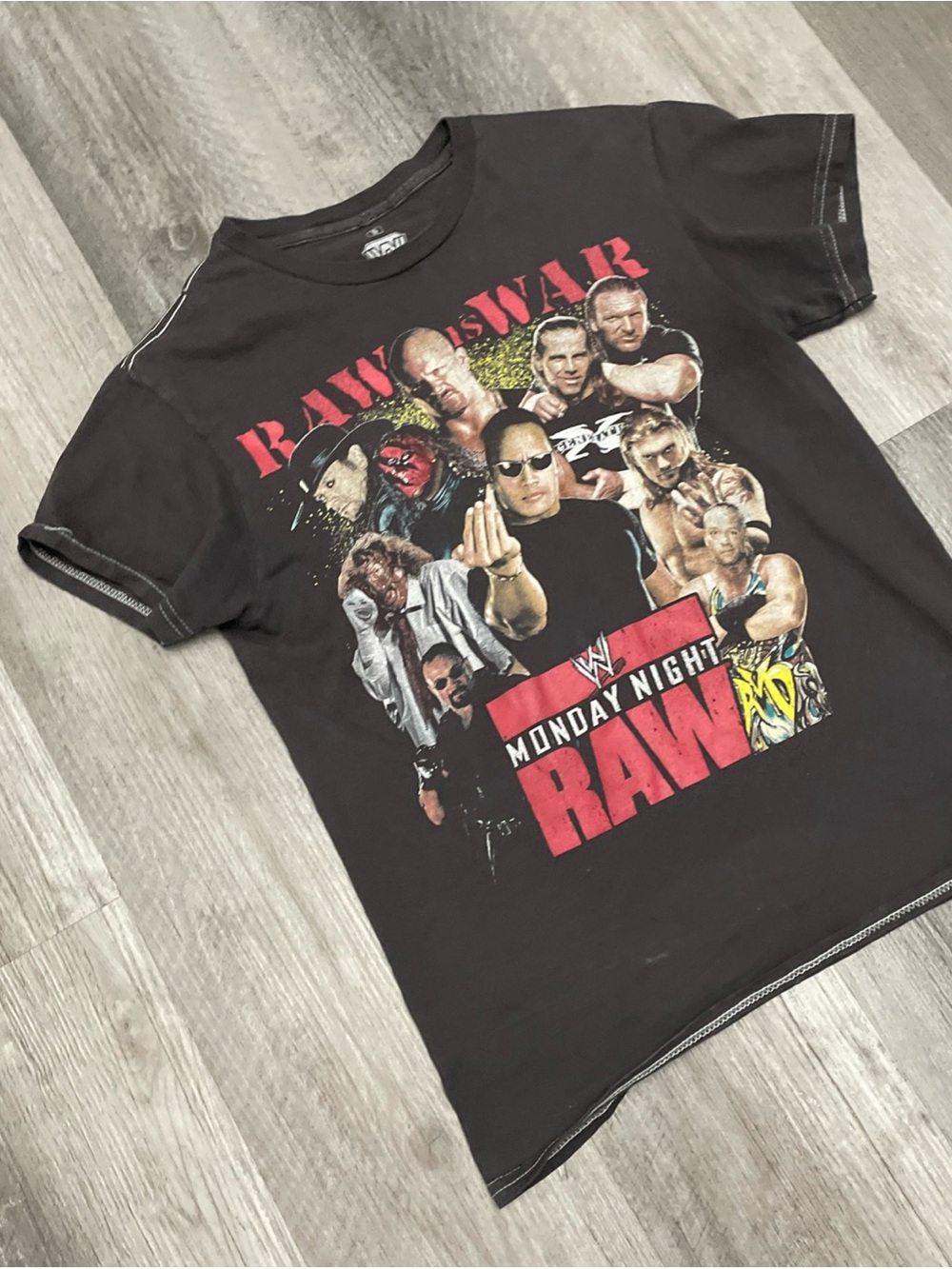 WWE WWF Shirt Black Monday Night Raw Wrestling Retro 90s Size Unisex Small